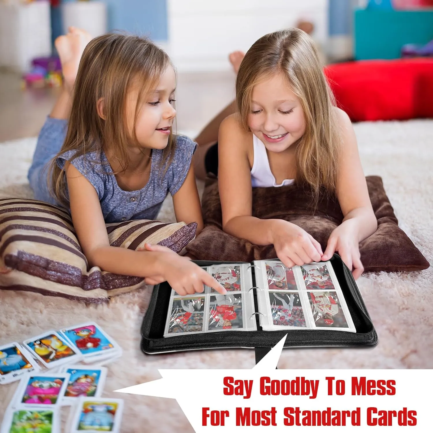 Baseball Card Binder 4 Pocket Gifts for Boys Girls, Waterproof 400 Pockets Card Holder Album with 50 Removable Sleeves for Trading Card - Binder Display Storage Carrying Case for Baseball Cards