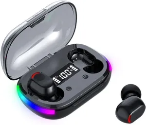 BD&M Wireless Earbuds, HiFi Digital LED Display Stereo Gaming Earbuds Bluetooth Headphones, TWS Wireless Earphones in-Ear Ear Buds, for Gaming, Workout, Sports, Work, Running, Gym