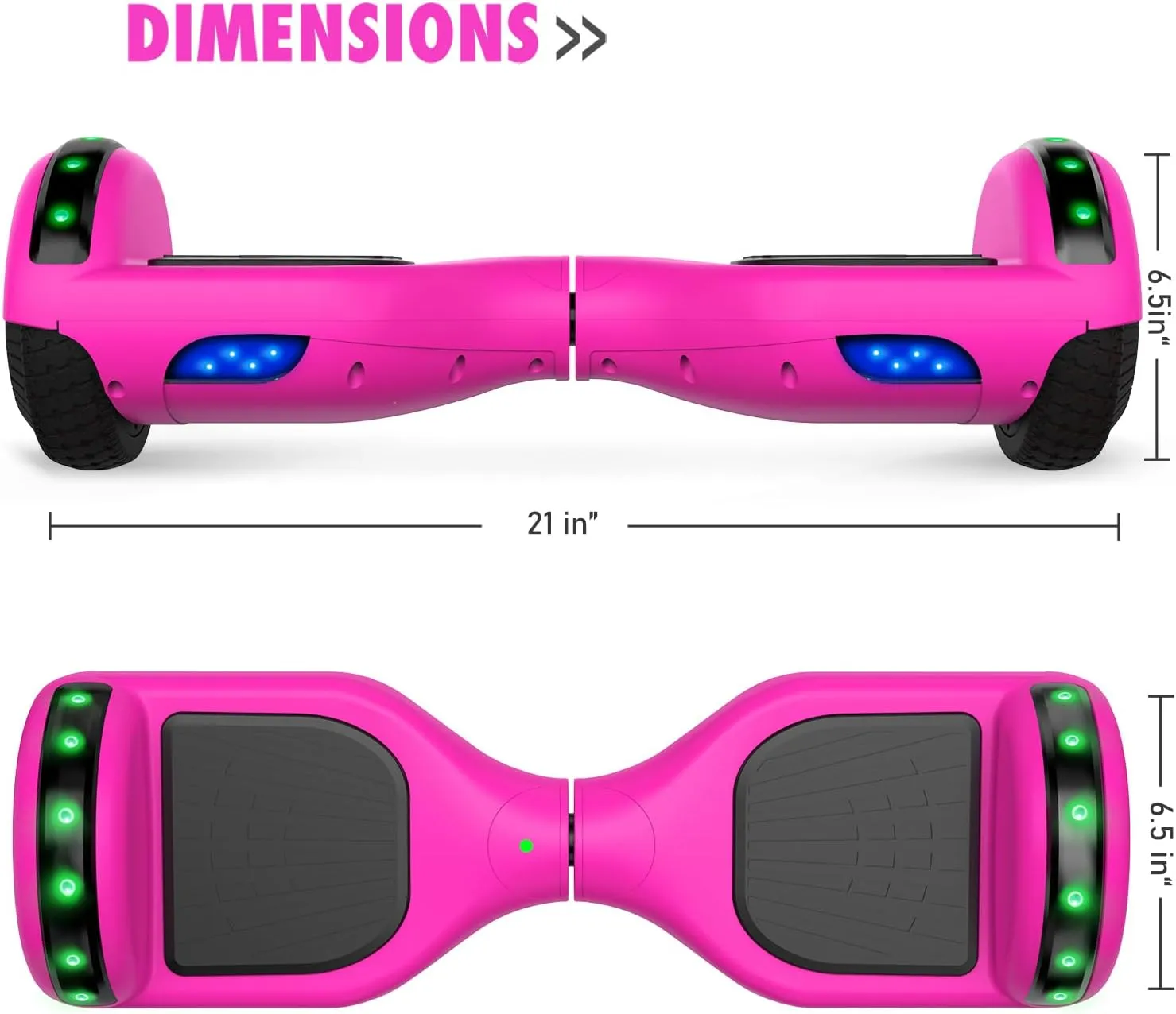 CBD Scooter with Corlorful LED Lights,6.5" Wheels, Dual 300W Motor Scooter for Kids Girls Boys Adults, All Ages