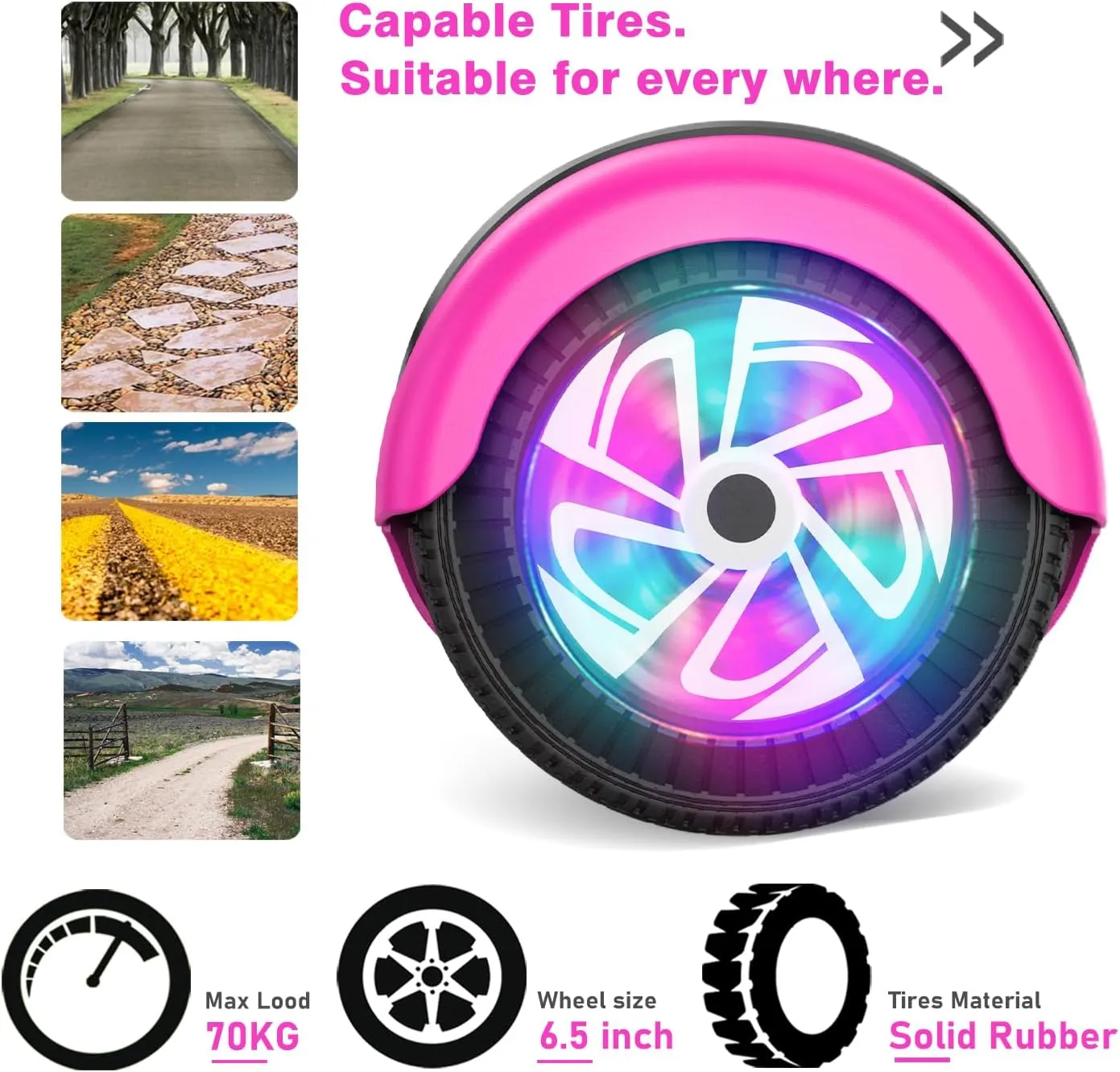 CBD Scooter with Corlorful LED Lights,6.5" Wheels, Dual 300W Motor Scooter for Kids Girls Boys Adults, All Ages