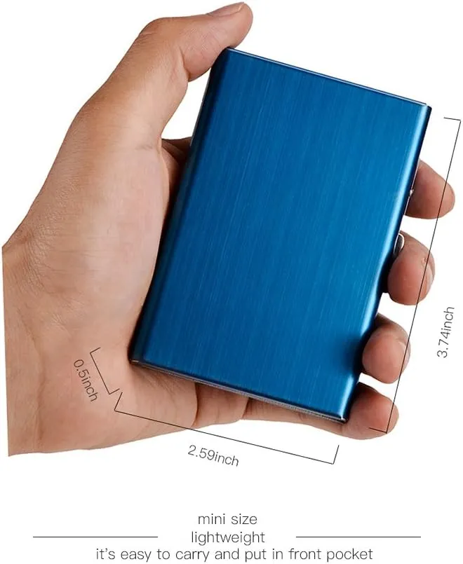EASTNIGHTS RFID Credit Card Holder Metal Wallet Stainless Steel Credit Card Protector Case for Men or Women