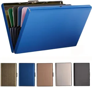 EASTNIGHTS RFID Credit Card Holder Metal Wallet Stainless Steel Credit Card Protector Case for Men or Women