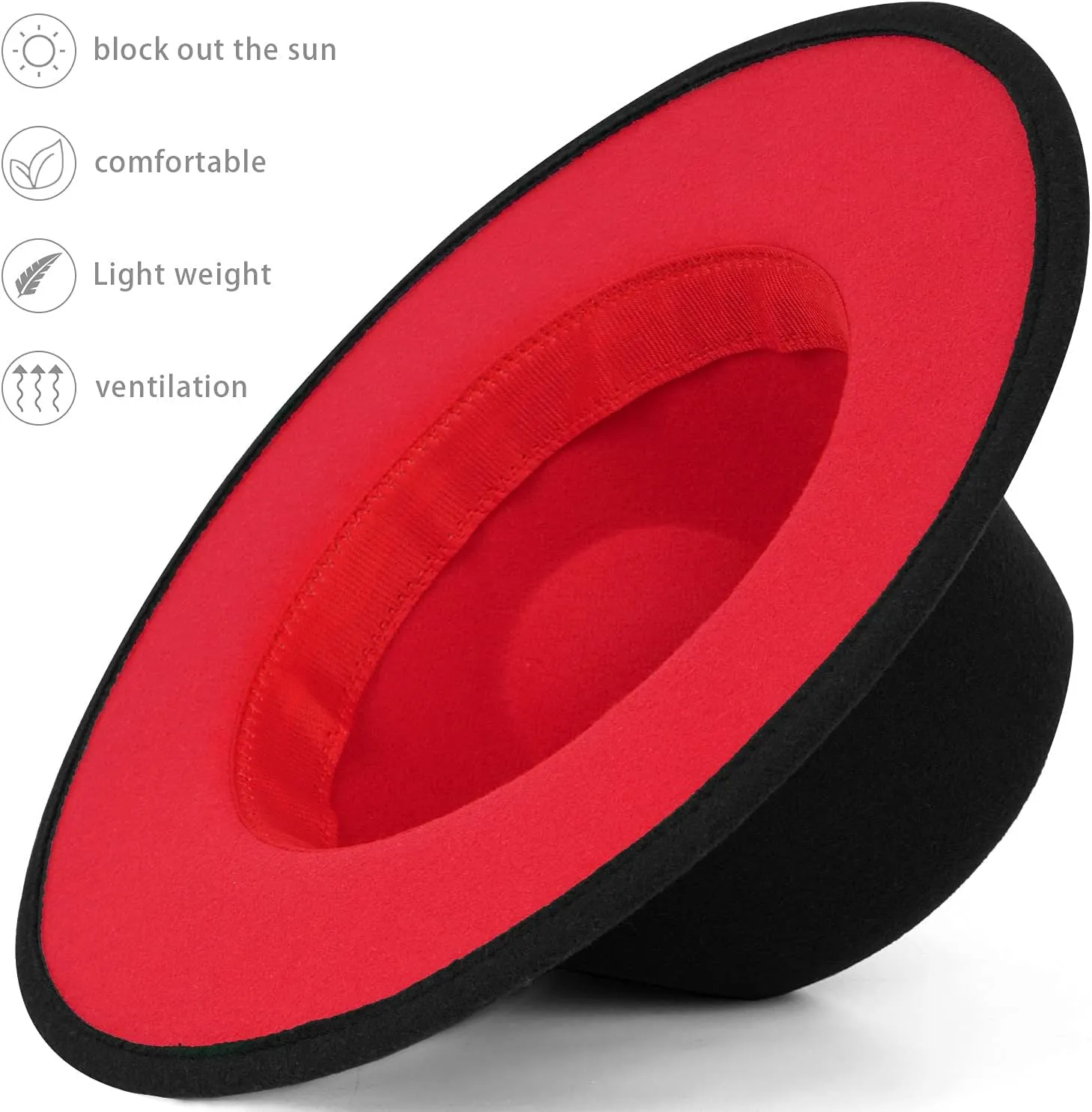 FADACHY Trendy Fedora Hats for Men & Women Wide Brim Felt Hat Dress Panama Hat Two Tone Fedora