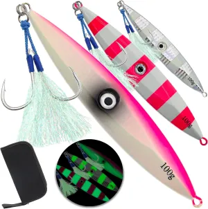Fishing Jigs Vertical Saltwater Jigs Vertical Jigging Spoon Fishing Tuna Lures Boat Fishing Artificial Lures for Tuna, Grouper, Dogtooth, Snapper, Bass, Salmon/60g, 80g,120g
