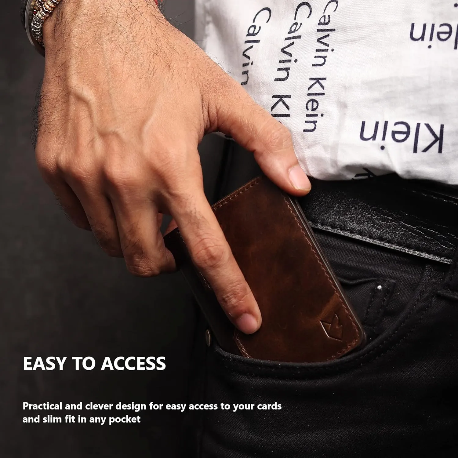 FOXHACKLE Leather Credit Card Holder Wallet for Men and Women, Thin Bifold RFID Blocking Wallet, Slim Front Pocket Minimalist Wallet, Small Card Case