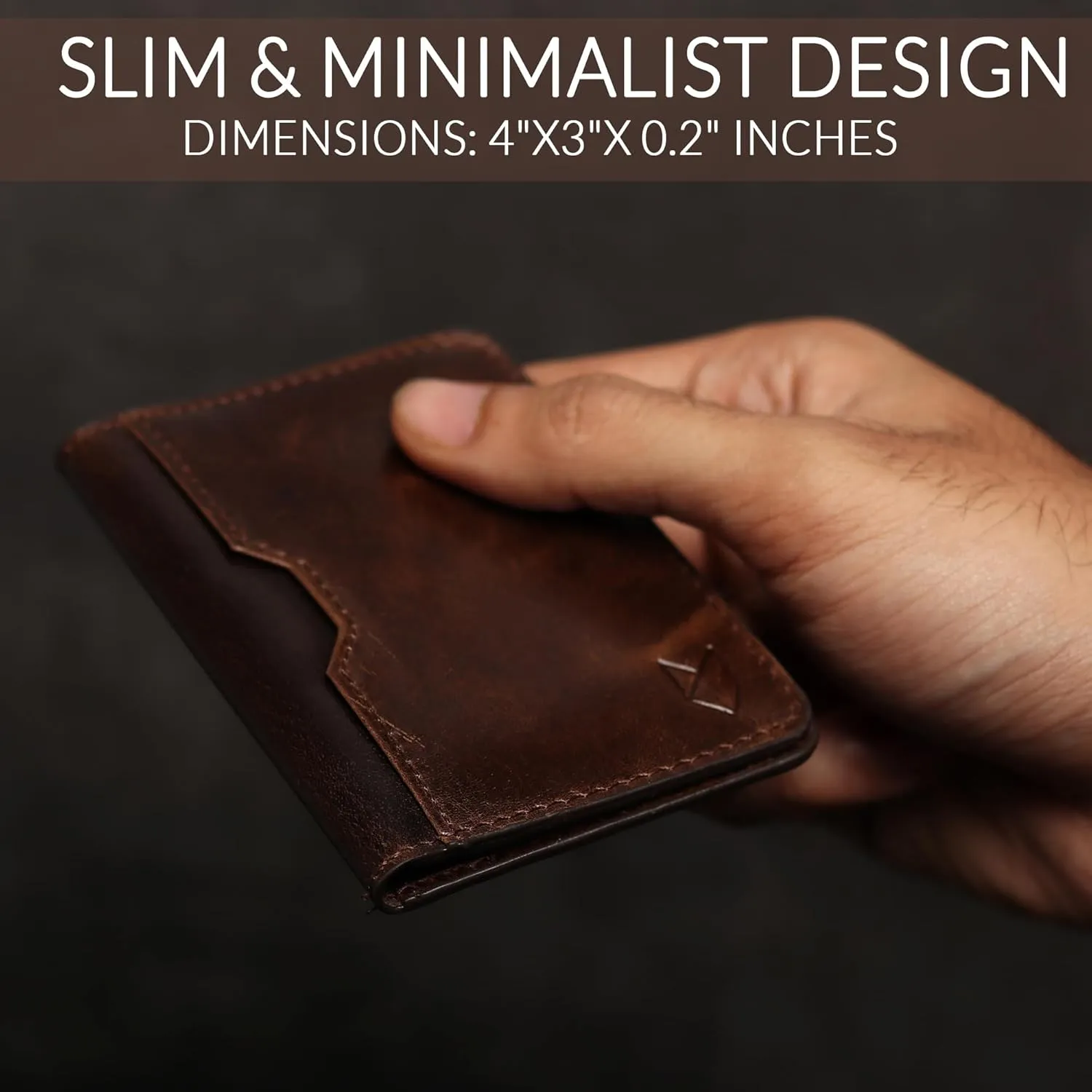 FOXHACKLE Leather Credit Card Holder Wallet for Men and Women, Thin Bifold RFID Blocking Wallet, Slim Front Pocket Minimalist Wallet, Small Card Case