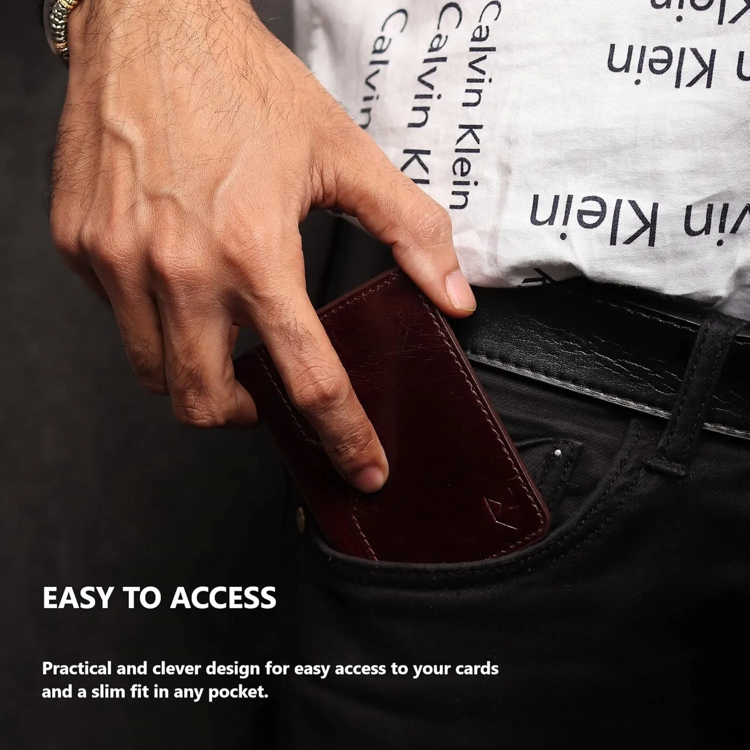 FOXHACKLE Leather Credit Card Holder Wallet for Men and Women, Thin Bifold RFID Blocking Wallet, Slim Front Pocket Minimalist Wallet, Small Card Case