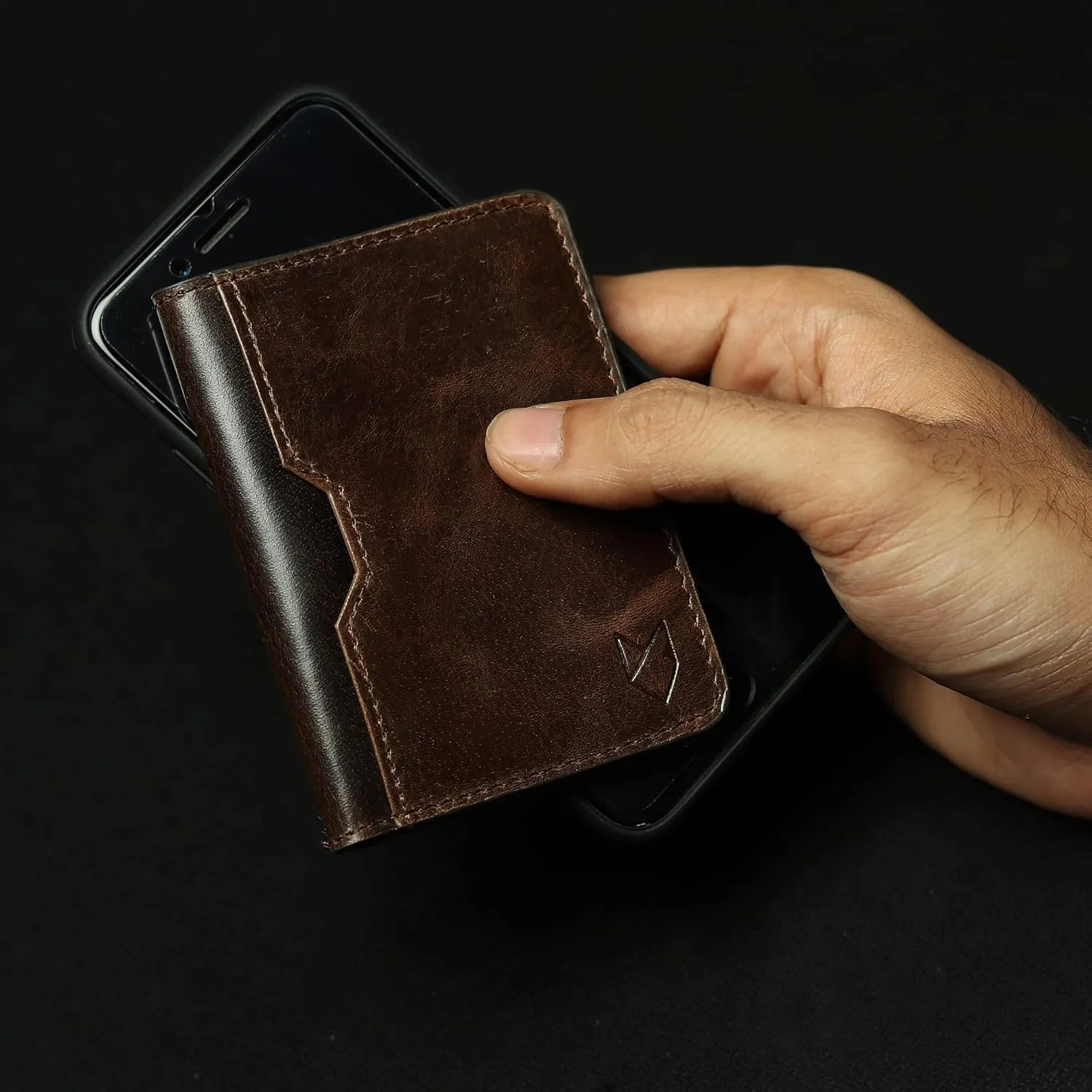 FOXHACKLE Leather Credit Card Holder Wallet for Men and Women, Thin Bifold RFID Blocking Wallet, Slim Front Pocket Minimalist Wallet, Small Card Case