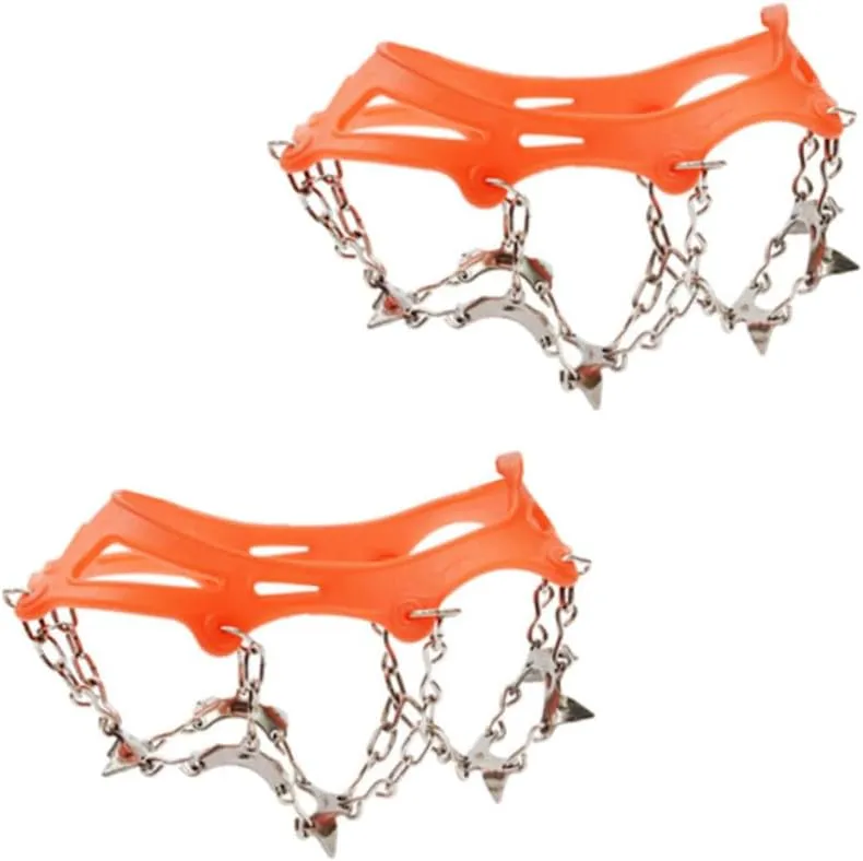 GALPADA Ice Grippers for Shoes 13 Tooth Stainless Steel Crampon Cover Men's Snow Boots Hiking Safety Spikes