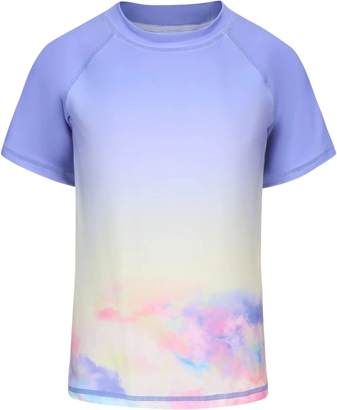 Girls Rash Guard Swimsuits UPF 50  Sun Protective Bathing Suit for Kids Girls Short Sleeve Swim Shirts 3-16 Years