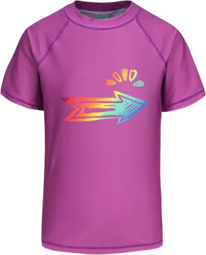 Girls Short Sleeve Rash Guard Swim Shirt for Girls Hawaiian Swimsuits UPF 50  Sun Protection Swim Top Bathing Suit 3-16 Years