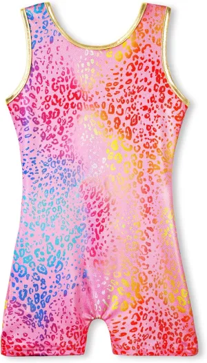 HOZIY Gymnastics Leotards for Girls with Shorts Toddlers Biketards Rainbow Unicorn Dinosaur Mermaid Leopard Flower Galaxy
