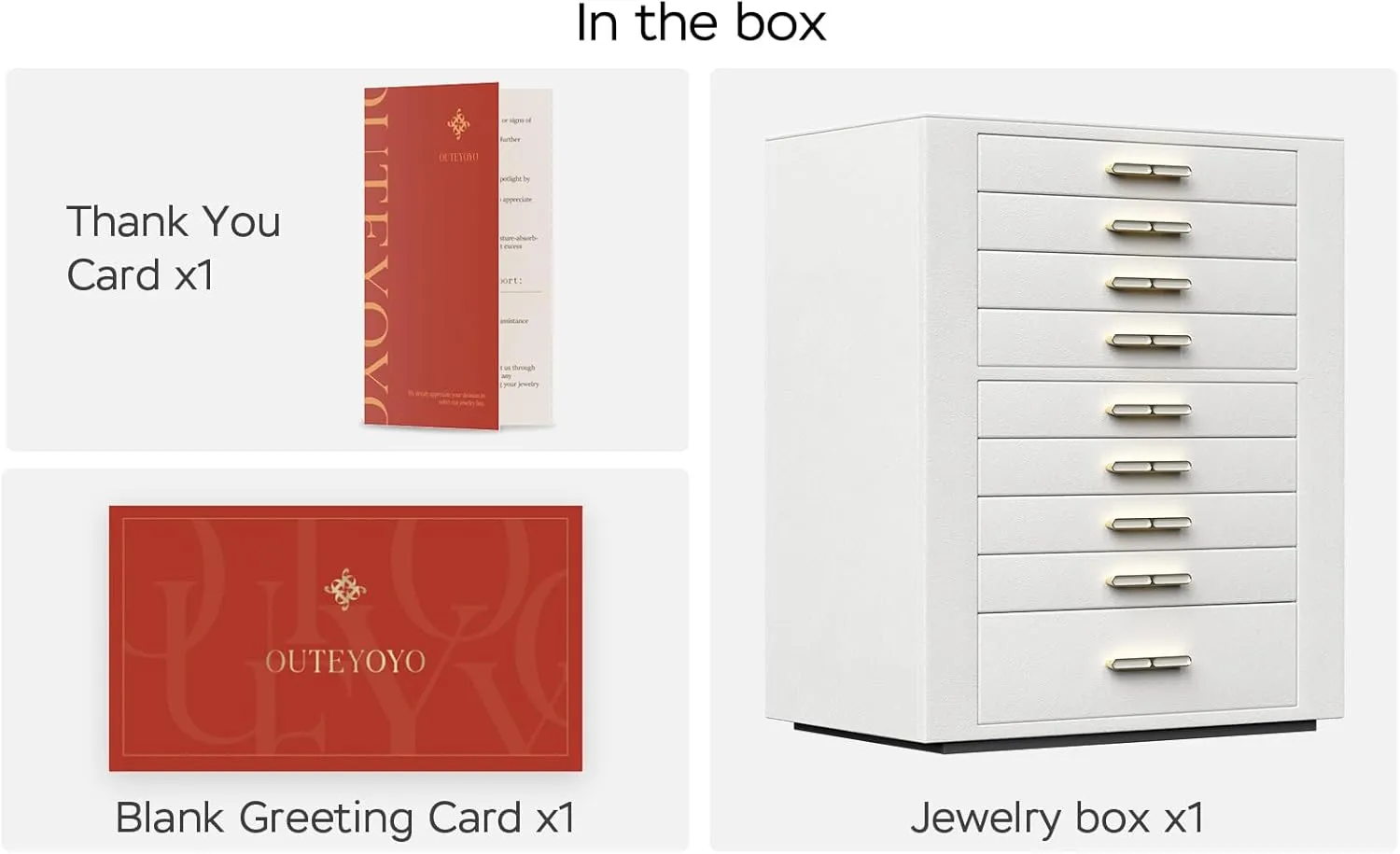 Large Jewelry Box, 9-Layer Jewelry Organizer with Mirror, Jewelry Boxes & Organizers, for Earrings, Rings, Necklaces, Bracelets, Watches- Ideal Gift for Women (White, Model C907WE)