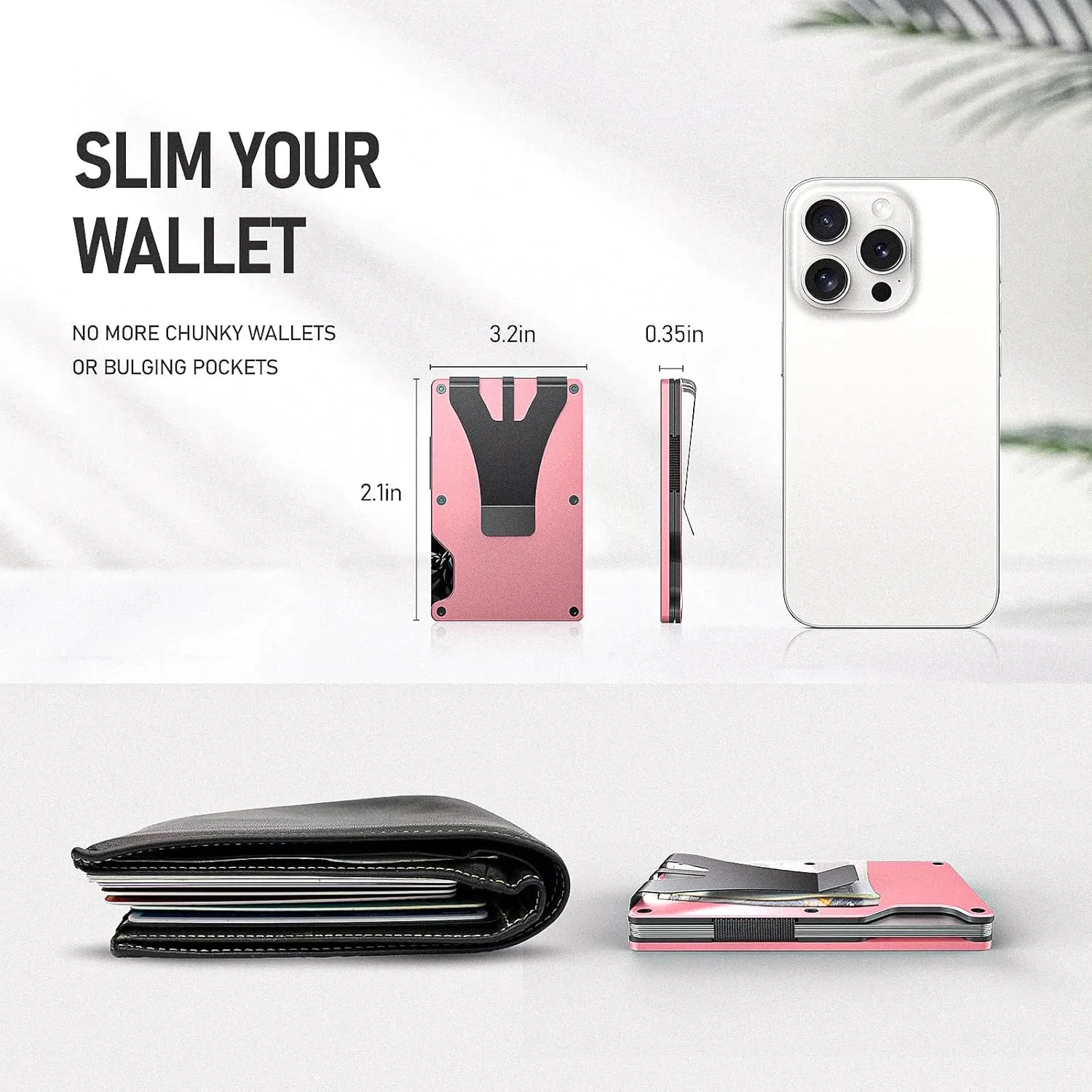 Metal Smart Wallet with E-Ink Display & Built-in Find My Chip(iOS Only), RFID Blocking Minimalist Card Holder for Men, Custom Image/QR via App (iOS & Android), Gift for Husband/Friend