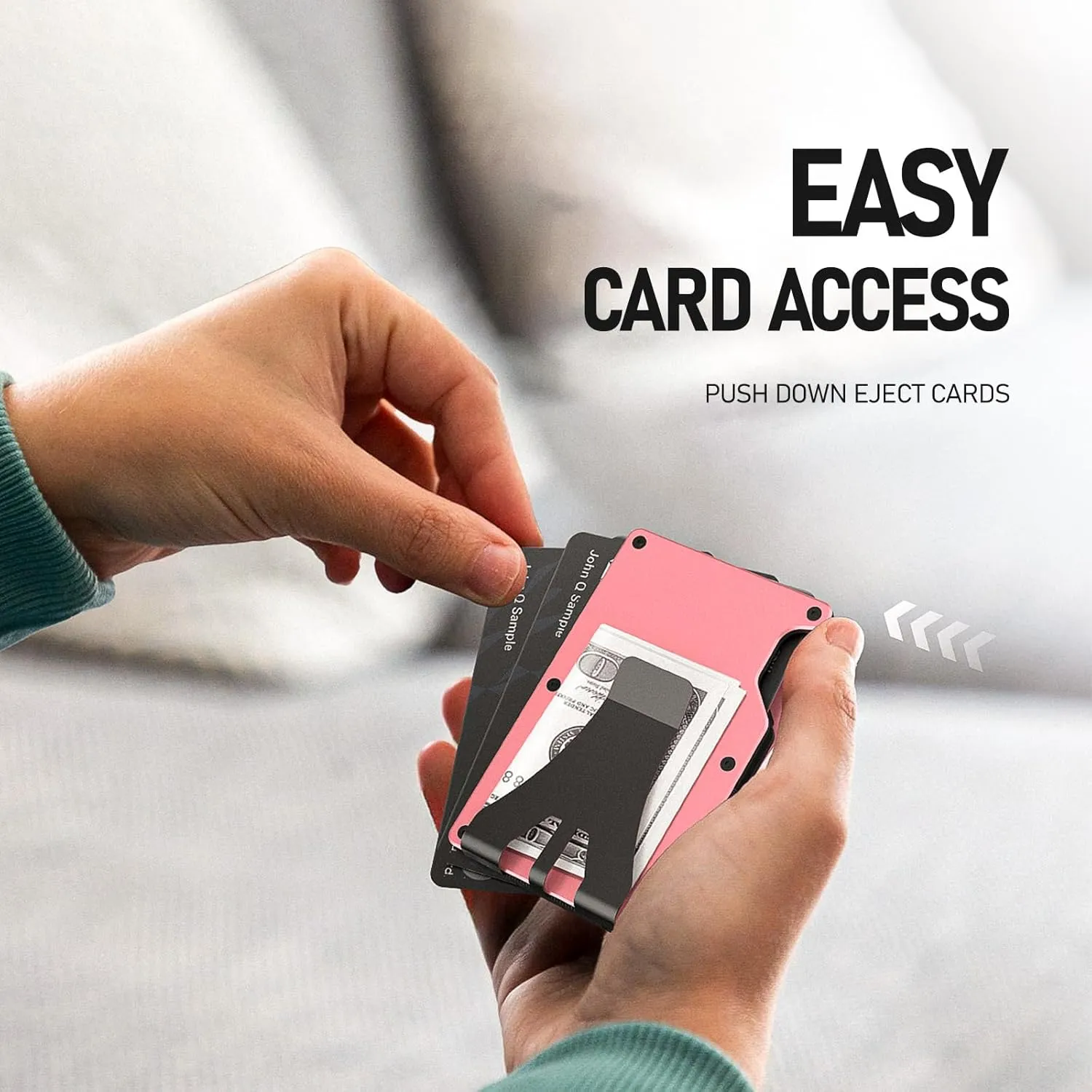 Metal Smart Wallet with E-Ink Display & Built-in Find My Chip(iOS Only), RFID Blocking Minimalist Card Holder for Men, Custom Image/QR via App (iOS & Android), Gift for Husband/Friend