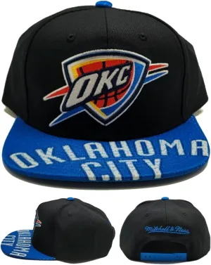 Mitchell & Ness Oklahoma City Thunder OKC New Snapshot Black Blue Orange Era Snapback Hat Cap