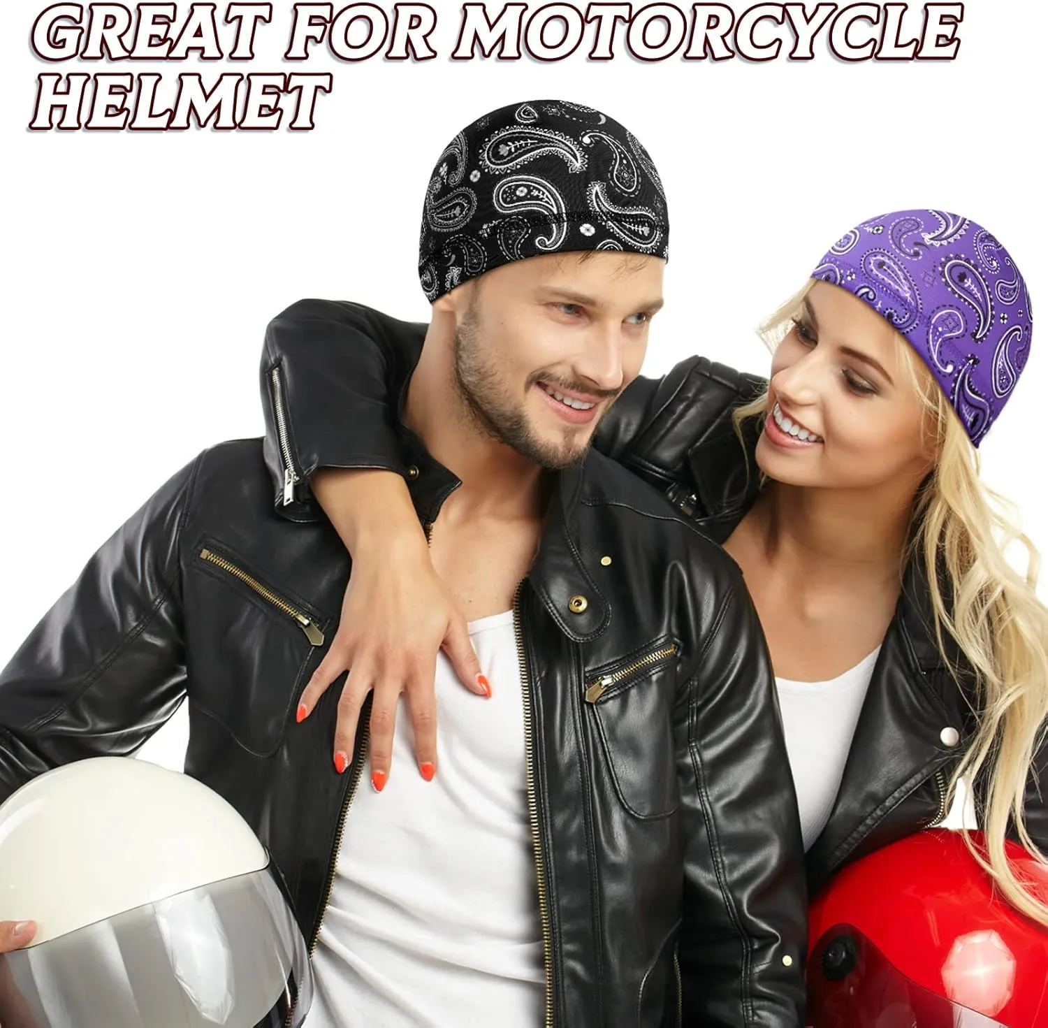 Retisee 30 Pcs Cooling Skull Cap Bulk Helmet Liner Hard Hat Liner Cycling Wicking Beanie Outdoor Head Wrap for Men Women