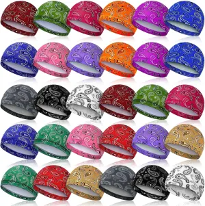 Retisee 30 Pcs Cooling Skull Cap Bulk Helmet Liner Hard Hat Liner Cycling Wicking Beanie Outdoor Head Wrap for Men Women