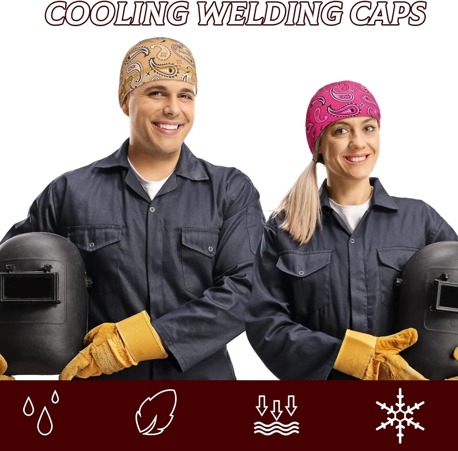 Retisee 30 Pcs Cooling Skull Cap Bulk Helmet Liner Hard Hat Liner Cycling Wicking Beanie Outdoor Head Wrap for Men Women