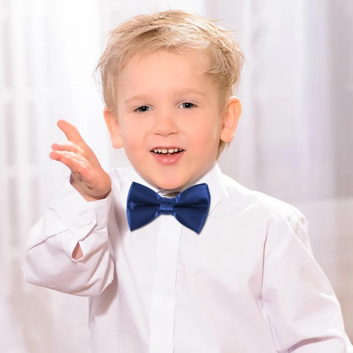 Satin Bow Ties for Boys Kids Toddler Baby Pretied Bowties for Prom Event Wedding, Multi Color