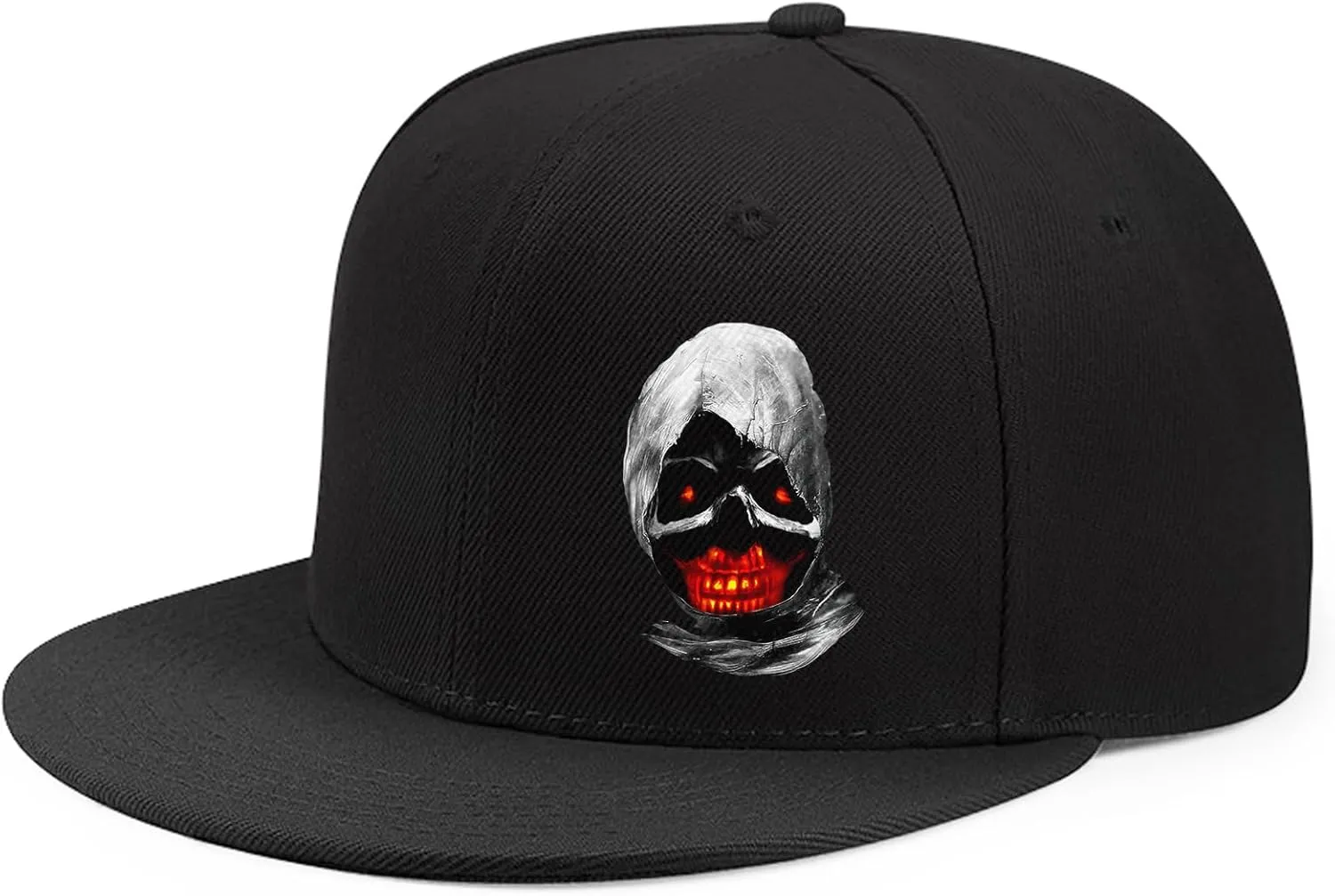 Skull Hats Rose Hat Snapback Hat for Men Skeleton Flower Mens Horror Baseball Cap Flat Bill Brim Snap Backpack Hat Boy