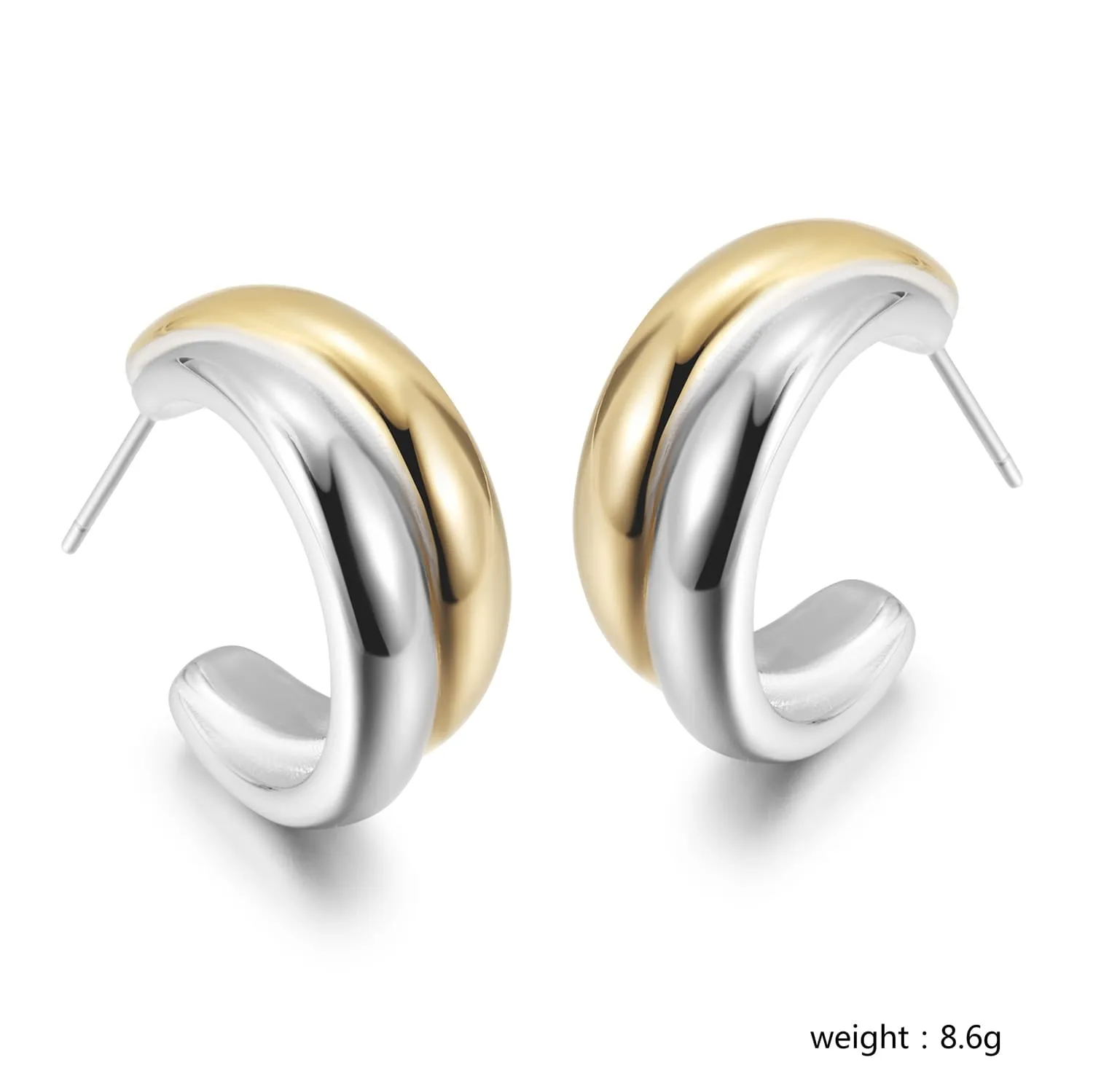 Small Two Tone Mixed Metal Hoop