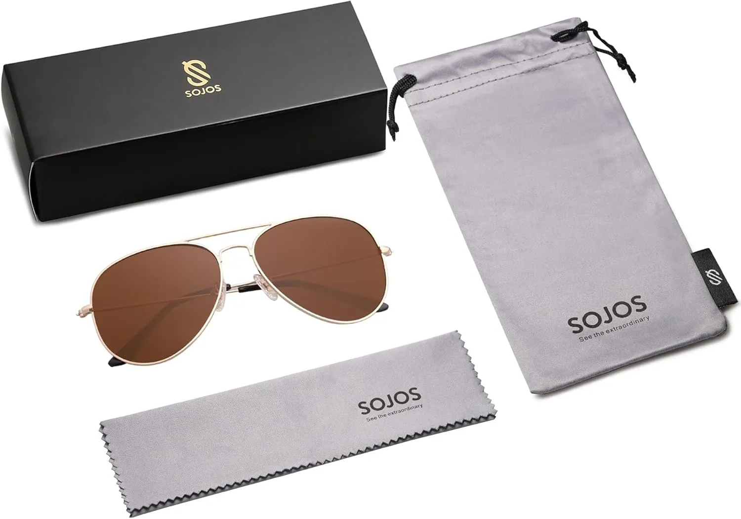 SOJOS Classic Aviator Polarized Sunglasses for Men Women Vintage Retro Style