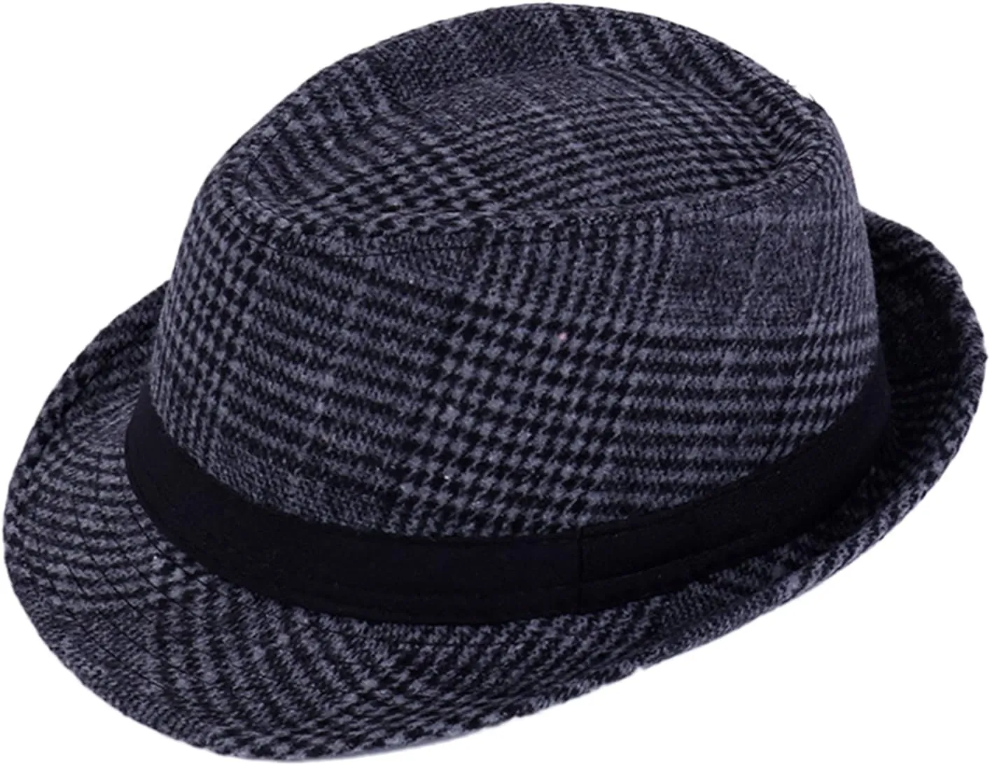 Unisex Panama Fedora Hats Trilby Felt Hat Sun Hats for Men Women Short Brim Jazz Cap
