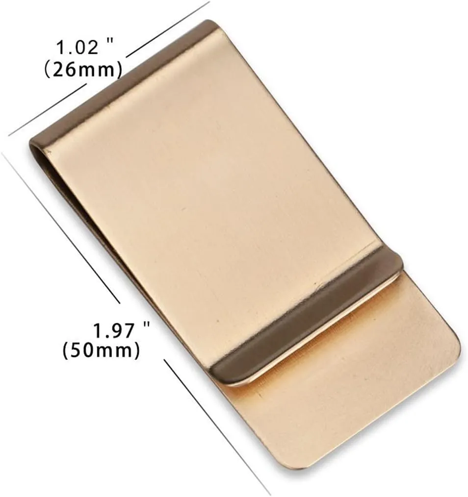WAFJAMF Small Men's Slim Money Clip Stainless Steel Credit Business Card Holder Pocket Cash Wallet