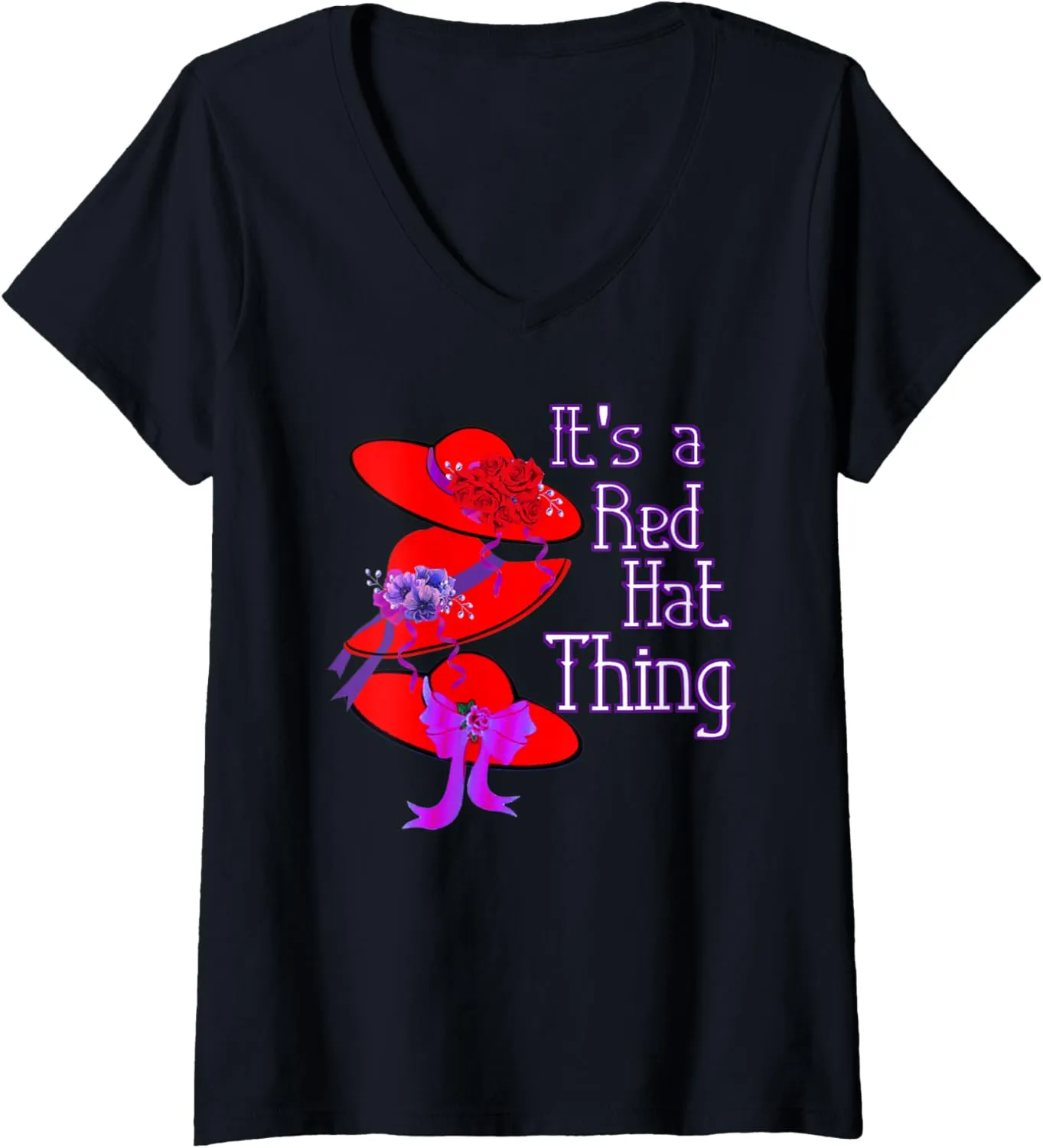 Womens Red Hat It's a Red Hat Thing Gift V-Neck T-Shirt