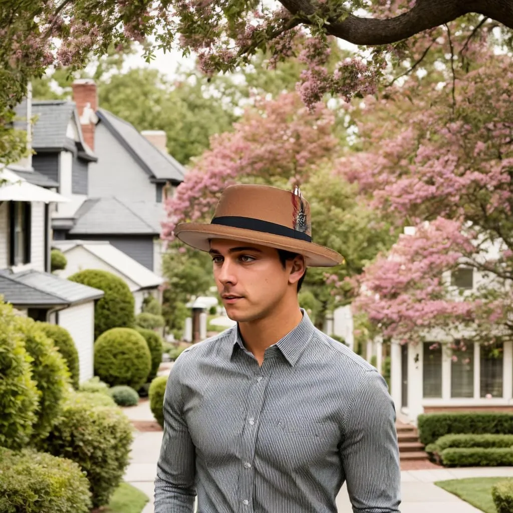 Wool Felt Fedora Hats for Women Men, Wide Brim Flat Top Hat Porkpie Hat, Jazz Hat with Feather Unisex